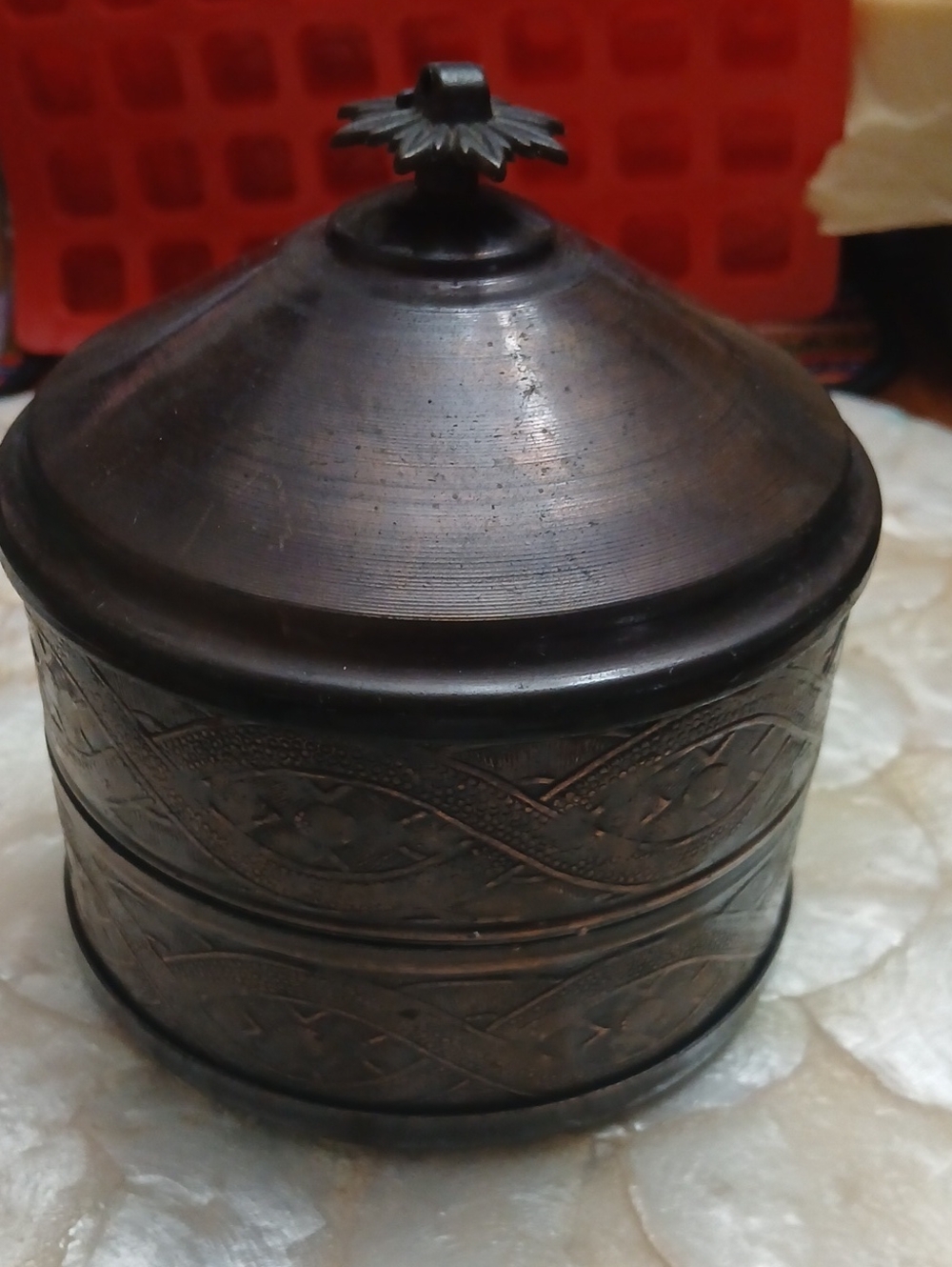 Decorative Antique-Style Metal Trinket Box
